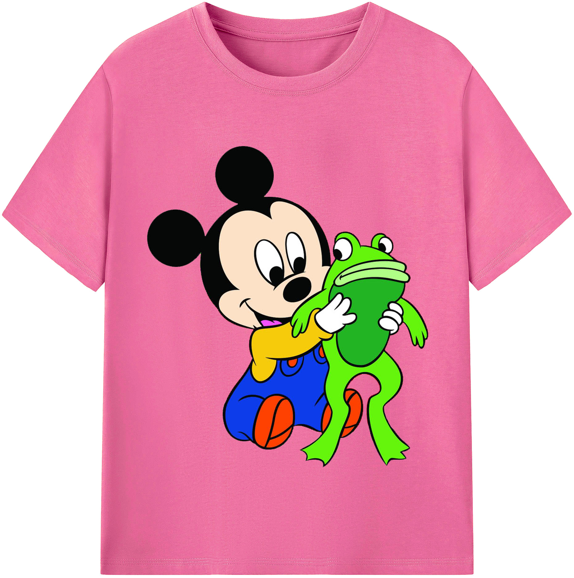 （画像用） ミッキーマウス Mickey Mouse レディースカジュアルプリントTシャツ（綿100％）
